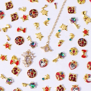 Mayorista 3D Sailor Moon Princess Nail Charms <span class=keywords><strong>Henshin</strong></span> Rod Nail Polish Wand Ring Aleación Joyería Decoración Sailor Mercury - Product Image 3