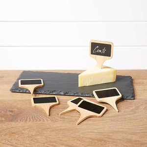 Marqueurs personnalisés Marqueurs à fromage en bois de bambou vierges Ensemble d'étiquettes à fromage en <span class=keywords><strong>ardoise</strong></span> avec <span class=keywords><strong>craie</strong></span> - Product Image 5