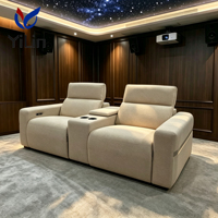 Canapé inclinable électrique 2 places en métal et tissu, avec appuie-tête motorisé, surdimensionné, modulaire, pour home cinéma et salon