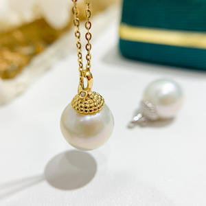 Colgante de Plata S925, Accesorios para DIY, Estilo Piña, Collar de Jade con Cuentas Redondas de 10-13mm, Categoría de Producto: Collares de Perlas-31023 - Product Image 2