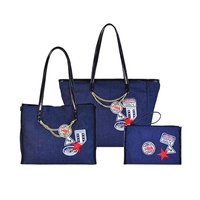 Tas Kanvas Lipat Bordir OEM Sedex Bsci LadyFashion, Tas Jinjing Kasual Laptop, Penutup Tali Serut, Tas Belanja Etnik