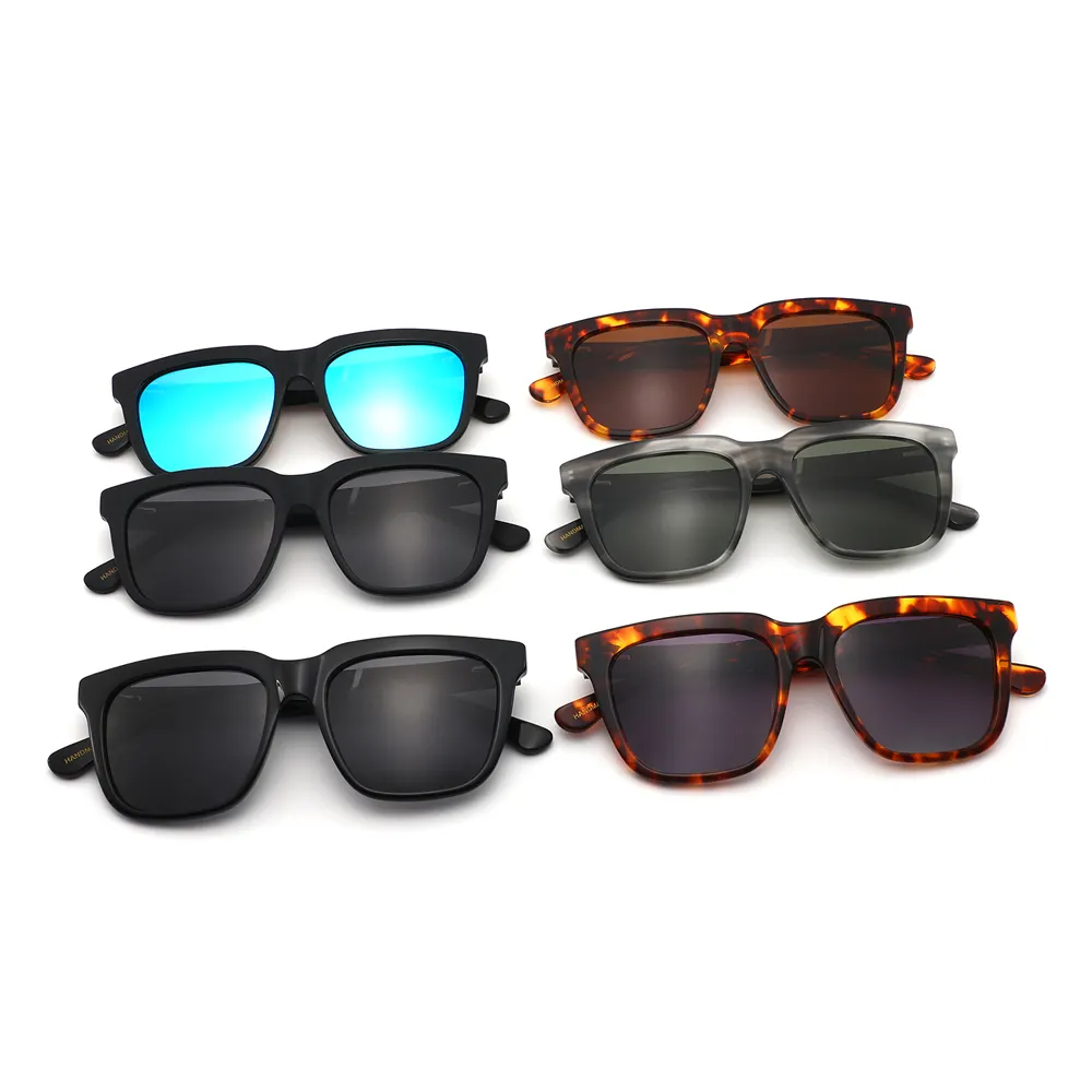 CONCHEN Großhandel Neuankömmlinge Mode Männer benutzer definierte Gravur Sonnenbrille polarisierte quadratische Acetat Sonnenbrille