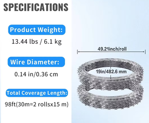 <span class=keywords><strong>Fil</strong></span> <span class=keywords><strong>barbelé</strong></span> en promotion au prix du rouleau / <span class=keywords><strong>Fil</strong></span> <span class=keywords><strong>barbelé</strong></span> galvanisé pour clôture agricole, prix usine, fabricant, <span class=keywords><strong>fil</strong></span> <span class=keywords><strong>de</strong></span> <span class=keywords><strong>fer</strong></span> simple à lames rasoir - Product Image 3