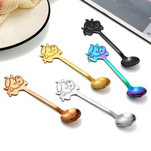 Eco Friendly Cartoon Cow Stainless Steel Tea <b>Spoon</b> <b>Coffee</b> <b>Spoon</b> Wholesale Cute Tableware Dessert <b>Spoon</b> - Product Image 2
