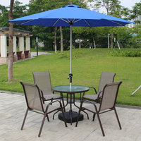 Ensembles de tables et chaises de restaurant commercial d'extérieur, mobilier de loisirs en fer tressé pour balcon et cour, chaises de plage pliantes pour jardin