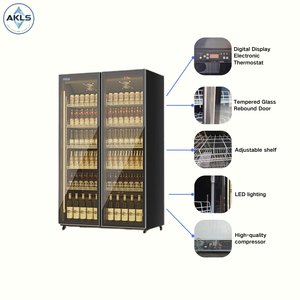 <span class=keywords><strong>Vitrine</strong></span> réfrigérée verticale à double porte vitrée, refroidissement par air, 1000L, éclairage 3 couleurs, vente chaude, idéale pour les boissons - Product Image 3