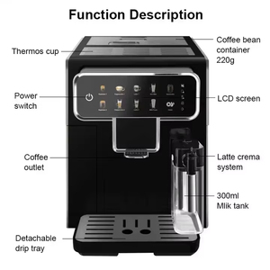 110V Smart Stainless Steel Bean Cup <b>Coffee</b> <b>Machine</b> 19 Bar Super <b>Automatic</b> Espresso Maker One Touch Latte Cappuccino Household Co - Product Image 5