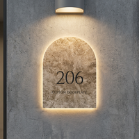 Plaque de numéro de maison en acrylique 3D avec éclairage pour immeuble, maison, hôtel