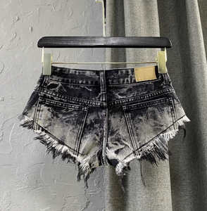 Peeqi nuovi Shorts Shorts <span class=keywords><strong>Jeans</strong></span> Sexy alla moda Denim con frange a <span class=keywords><strong>vita</strong></span> <span class=keywords><strong>bassa</strong></span> Denim Minishorts <span class=keywords><strong>Jeans</strong></span> Sexy da donna - Product Image 4