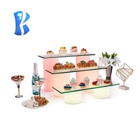 Promotion Restaurant Catering Dekoration Hochzeit Weiß Elegantes Buffet Acryl Riser Cube Display für High Tea Dessert Food Stand