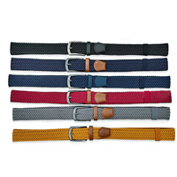 Ceinture tressée élastique personnalisée et tendance en polyester, ajustable pour femmes et hommes, vente en gros, accessoires vestimentaires OEM, faible MOQ