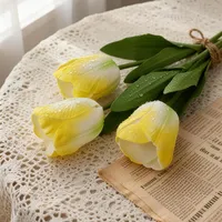 Grandes fleurs artificielles en PU en forme de tulipe, bouquet de fleurs de mariage, fausses tulipes, décoration de la maison, arrangement floral pour table de fête