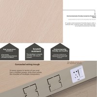 Poste de travail individuel moderne et portable avec cloison de séparation, chaise et panneau de style bois pour employés