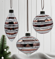 Boule de Noël en verre brun peinte à la main de 8 cm, fabrication mécanique, haute qualité, respectueuse de l'environnement, ornements suspendus pour arbre, sublimation