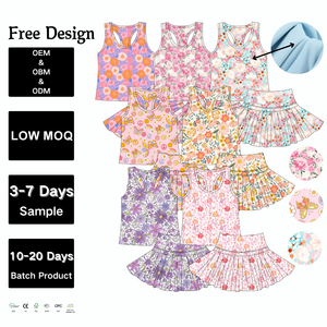 KERUI Nova Chegada Conjuntos de Roupas para Meninas Boutique 2 Peças Conjuntos Respiráveis de Verão para Bebês Atacado Roupas de Nylon para Crianças - Product Image 1