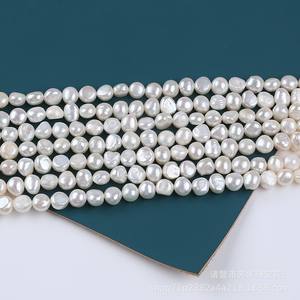 6-7mm Two Sided Light <b>Pearl</b> Necklace Natural Freshwater Zhuji <b>Loose</b> <b>Pearls</b> Cross Hole Design Wholesale DIY Jewelry - Product Image 3