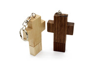 Clés USB en forme de croix en bois 2.0 2 Go 4 Go 8 Go 16 Go Clé USB crucifix avec boîte en bois 32 Go Logo client Clés mémoire