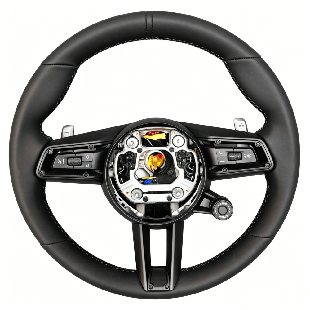 Custom Full Brown Leather Steering Wheel (Porsche Fitment), photo 3