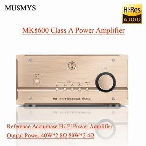 Amplificador HiFi Clase <span class=keywords><strong>A</strong></span> MUSMYS-Pure de 80Wx2, Sistema de Sonido con Condensadores ELNA, Soporte Metálico, 4 Entradas RCA para DJ, Cine en Casa y Audio - Product Image 2