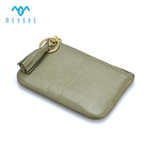 Haute qualité Vintage Euro Zip <span class=keywords><strong>porte</strong></span>-<span class=keywords><strong>monnaie</strong></span> sac à main vert en <span class=keywords><strong>cuir</strong></span> véritable Simple mais élégant pour une utilisation de souvenirs - Product Image 2