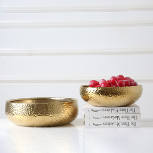 Casa deco grande de lujo de oro impreso ensalada de frutas para cuencos de cerámica - Product Image 3