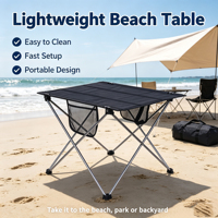 Table pliante moderne pour le camping en plein air, portable, plateau en tissu Oxford, cadre en aluminium, légère, robuste, durable, maille, pique-nique