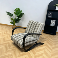 Fauteuil d'appoint Mid-Century French Cream Berk, fauteuil de loisirs design pour salon, chambre et balcon
