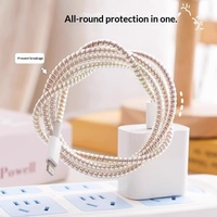 Protector de Cable USB de TPU, Fácil de Guardar, Color Macaron, en Espiral, Anti-Rotura, Venta al Por Mayor