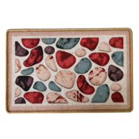 Tapis de bain imprimé motif pavés personnalisé, absorbant l'eau, antidérapant, paillasson rétro à motif pierre, tapis de sol d'entrée intérieur, vente en gros