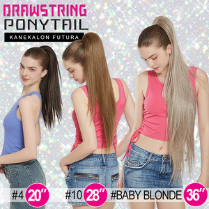 Julianna Tổng Hợp Futura Đuôi Ngựa Phần Mở Rộng Tóc Cho Phụ Nữ Dài Xoăn Pigtail <span class=keywords><strong>Clip</strong></span> Trong Chịu Nhiệt Hairpiece Bán Buôn - Product Image 2