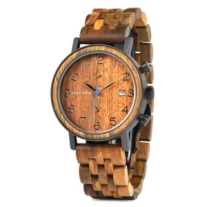 재고, 다른 원래 나무 럭셔리 남성 손목 시계 크로노 그래프 날짜 시계