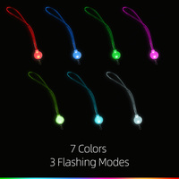 Lanières lumineuses LED, création multicolore, rondes, pour adultes, cadeaux d'événements, lumières LED lumineuses, sangle de cou, télécommande, lanière en TPU