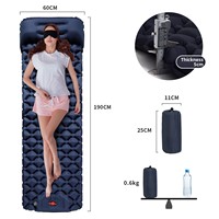 Matelas de camping gonflable transfrontalier pour l'extérieur avec pompe à pied, gonflage automatique, motif pressé, en TPU, avec oreiller