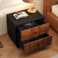 Table de chevet en bois massif de style vintage, armoire de rangement pour chambre à coucher, commode simple et moderne de style Bauhaus, commode médiévale