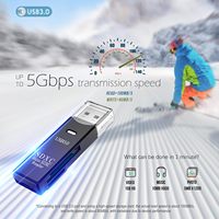 Directo de fábrica USB 2,0 de alta velocidad 2 en 1 OTG Tipo-C Lector de tarjetas de interfaz Fácil Cámara TF externa SD para computadora portátil y teléfono móvil