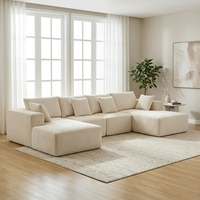 Keine Montage erforderlich, 5-Sitzer U-förmiges, platzsparendes, komprimiertes modulares Memory-Schaum-Sofa