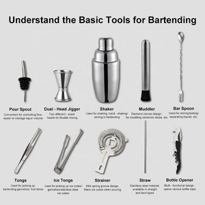 304 acier inoxydable Cocktail Shaker verre Schick tasse main Shaker Cocktail bar mélange outil ensemble débutant Shaker - Product Image 2