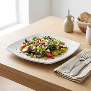 <span class=keywords><strong>Assiette</strong></span> à Salade Blanche en Mélaminé Incassable de Haute Qualité, <span class=keywords><strong>Assiette</strong></span> <span class=keywords><strong>Carrée</strong></span> en Mélaminé pour Hôtel - Product Image 2