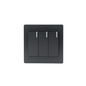 Enchufe de interruptor de luz de pared eléctrico de una/dos/tres vías para hotel de Casa diseño moderno bien conocido estándar del Reino Unido Color negro - Product Image 3