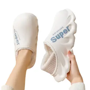 Chinelos personalizados para mulheres, botas de corte baixo à prova d'água, sapatos macios e quentes para casa, novidade
