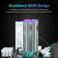 SNOWMAN X400 refroidisseur de PC d'origine 130W refroidisseur d'air CPU ventilateur de processeur 4 caloduc système de refroidissement refroidisseur d'air pour Intel LGA 115X1700 AM4/AM5