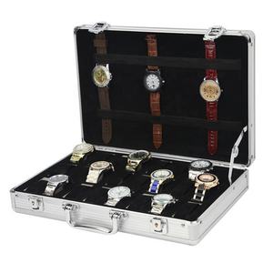 लक्जरी विशाल 24 घड़ी स्टोरेज डिस्प्ले केस एल्यूमीनियम मिश्र धातु घड़ी बैंड स्ट्रैप बॉक्स लॉक के साथ - Product Image 3