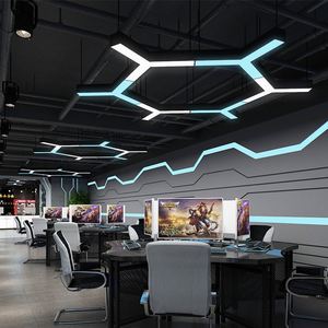 Đèn văn phòng hiện đại cổ điển bằng nhôm hình lục giác, đèn chùm <span class=keywords><strong>LED</strong></span> treo văn phòng, đèn thả - Product Image 3