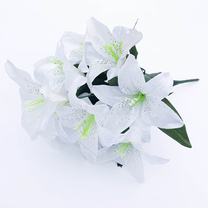 Fleurs de lys artificielles en soie, lys en pleine floraison pour la décoration de table à la maison, arrangement de centre de table, décoration de mariage, bricolage - Product Image 6
