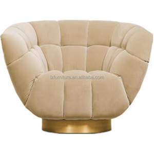 Tufting Velvet Swivel Accent <b>Chair</b> Petal Back <b>Shell</b> Design Gold Round Base Modern Lounge <b>Chair</b> Hotel Lobby Living Room Furniture - Product Image 1