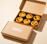 Boîte à tartelettes NOBLE à impression quadricolore 2/3/4/6/9 pièces, gaufrée, écologique, réutilisable, étanche, en carton pour pâtisserie