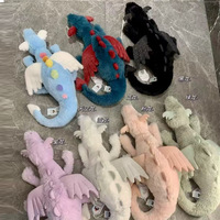 Boneka Dinosaurus Naga Super Lembut, Penghibur dengan Lapisan Jala Bersulam, Isi Kapas PP Matcha Sakura, Tas Plush USB