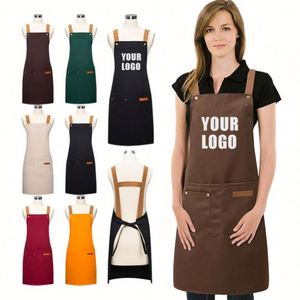 Hot Sale Custom Waterproof Oil Proof Canvas Restaurant Cooking <b>Kitchen</b> <b>Apron</b> Work Clothes Unisex With Customized Logo - Product Image 1