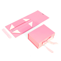 Emballage en papier noir pliable rigide de luxe avec impression personnalisée, boîte cadeau magnétique pliante en carton à fermeture magnétique avec couvercle et logo