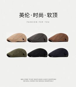 หมวกเบเร่ต์หนังกลับสำหรับฤดูหนาว สไตล์นิวส์บอยอังกฤษ ปรับขนาดได้ด้วยหัวเข็มขัด  หมวกทรงไอวี่ผ้าฝ้าย - Product Image 2